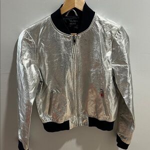 Zara Basics Zip Up Silver Jacket